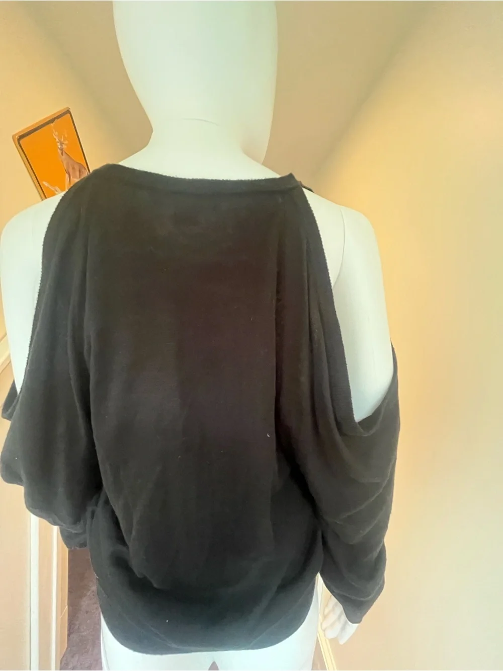 Michael Kors Black Cold-Shoulder V-Neck Sweater